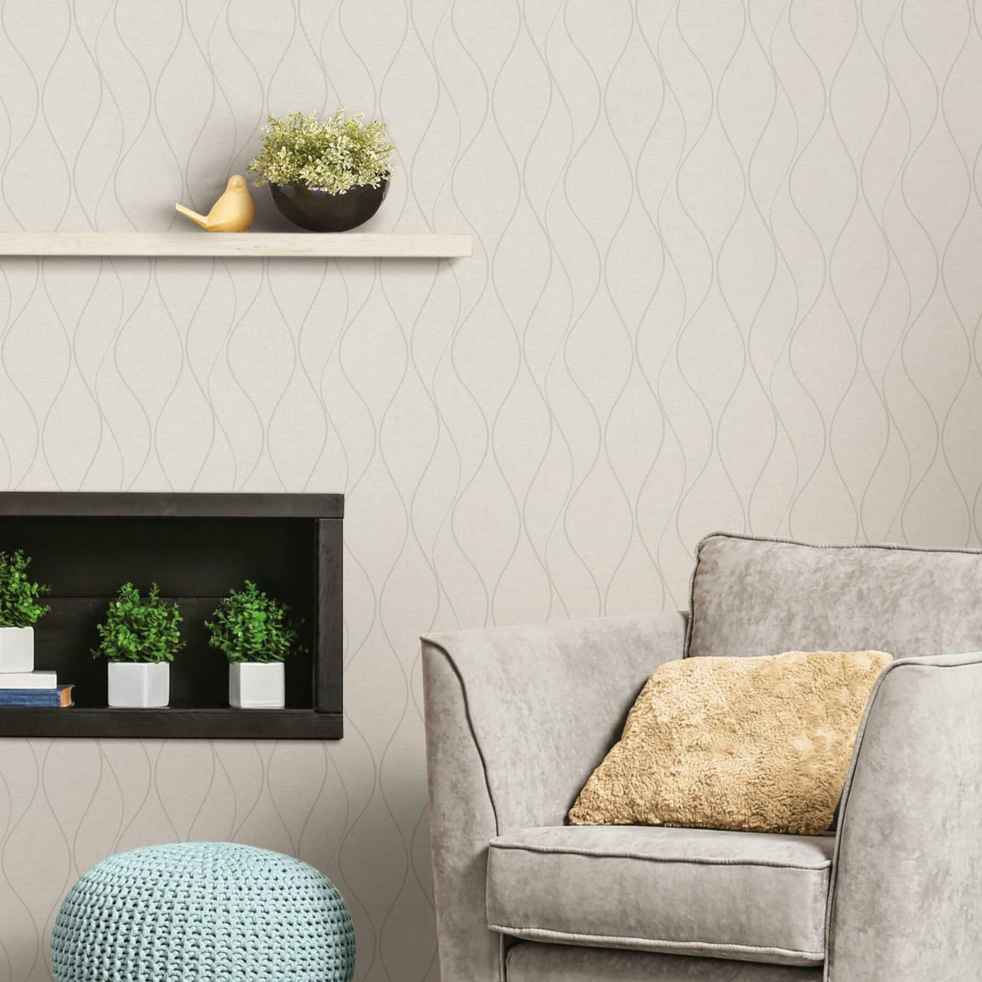 RoomMates Wave Ogee Peel & Stick Wallpaper